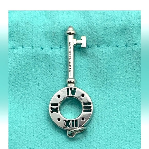 Tiffany & Co. Authentic 18k White Gold & Ruby Atlas Key Pendant NEW w/ Packaging - Picture 5 of 5